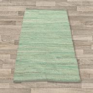 Small Indian Handloom Cotton Rug - Aqua