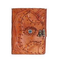 Light Brown Tan Book - Evil Eye Decor - 160 Deckle Edges Pages - 17x12.5cm