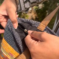 Recycled Big Rug Bag - Shades of Mushrooms