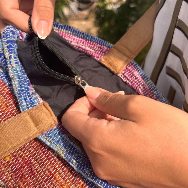 Recycled Big Rug Bag - Shades of Lavender