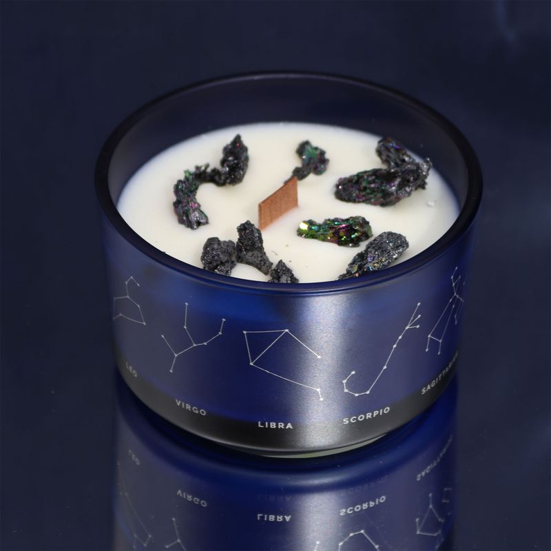 Zodiac Crystal Candle with Gemstone Bracelet - Taurus