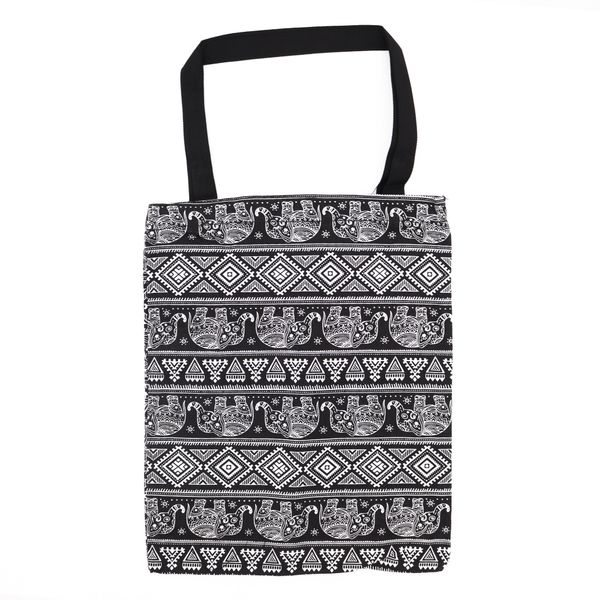 Classic Tote Zipper Bag (Elephants Motiff) 40x34cm