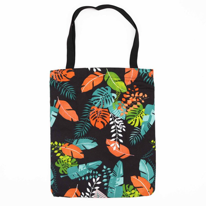 Classic Tote Zipper Bag (Dark Tropical Motiff) 40x34cm