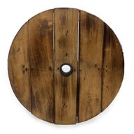 Beer Barrel Table & Parasol Stand – Natural Wood 60 x 48.5 cm