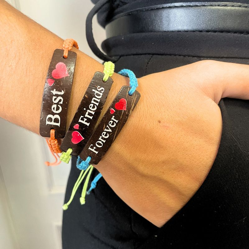 Handmade Friendship Bracelets - Friends Coconut Print (asst)