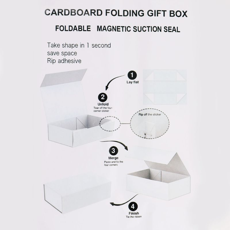 Flat Pack Gift Box - Large  (28.2x20.2x9.2cm) - Red