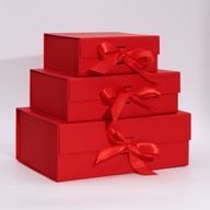 Flat Pack Gift Box - Large  (28.2x20.2x9.2cm) - Red
