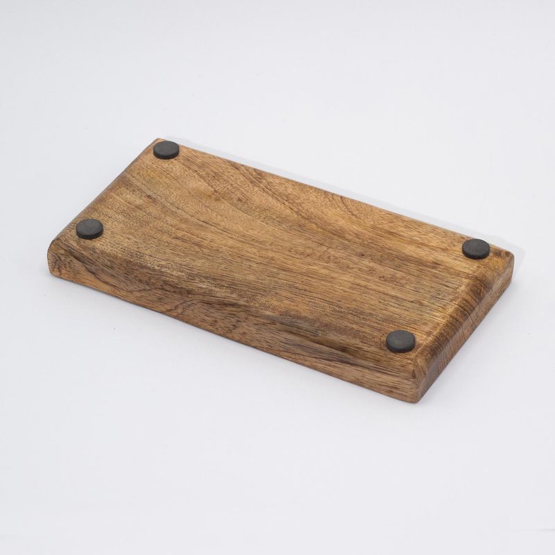 Double Trinket Tray 20x10x2.5cm - Mushroom Design Teal