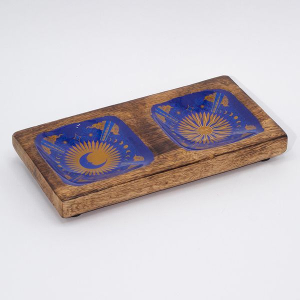 Hop Hare Enameled Double Trinket Tray - Sun & Moon