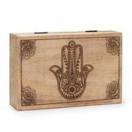 Big Rectangle Box 21.5x14x6.3cm - Hamsa Black Engraved