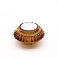 Flower Flip Dinner Candle / Tealight Holder - Antique Amber