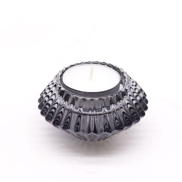 Flower Flip Dinner Candle / Tealight Holder - Midnight Grey