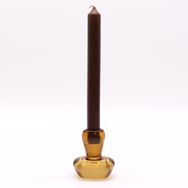 Mushroom Flip Dinner Candle / Tealight Holder - Antique Amber