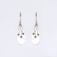 Shell & Silver Earrings - Three Hearts - MOP