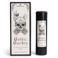 Gothic Garden Ancient Witch ritual candle and matching gift box, front view