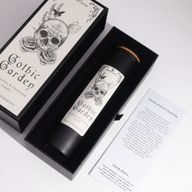Gothic Garden black candle with cork lid inside its gift box