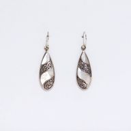 Shell & Silver Earrings - Teardrop- MOP