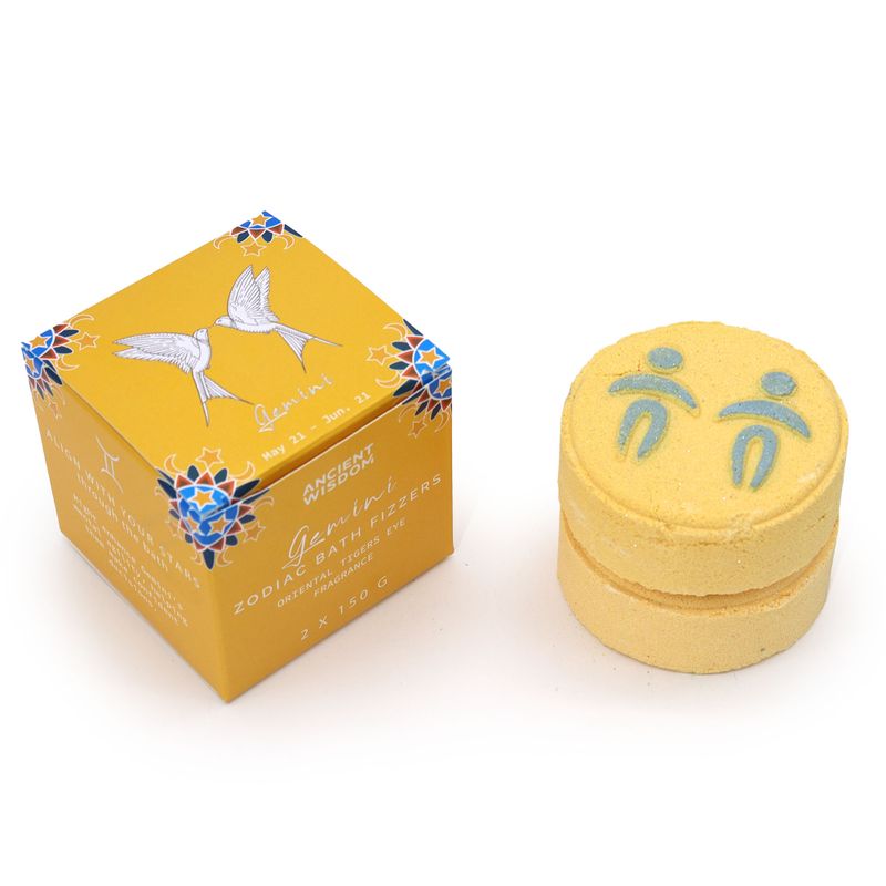 Set of Zodiac Bath Fizzers with Horoscope - Gemini