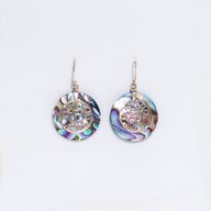 Shell & Silver Earrings - Flowers - Abalone