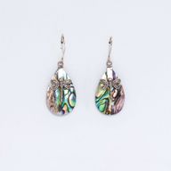 Shell & Silver Earrings - Dragonflies - Abalone