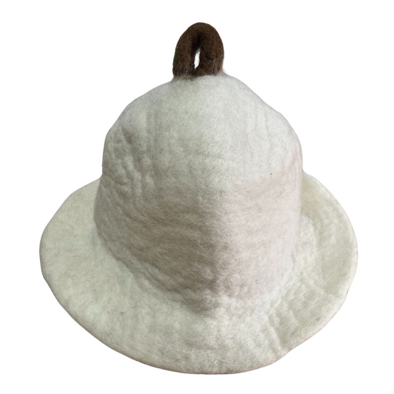 Felted Sauna Bowl Hat - Natural