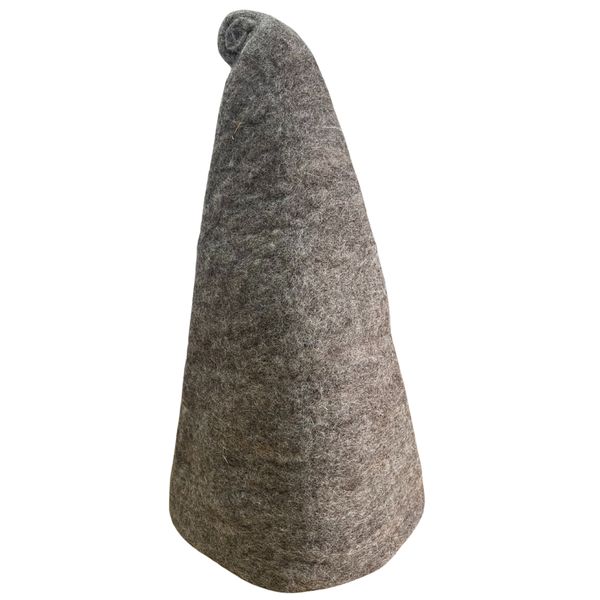 Felted Sauna Wizard Hat - Natural Brown
