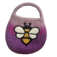 Water Felted Bee Bag - One Handle with Magnet - Lavender Shades