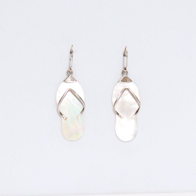 Shell & Silver Earrings - Flip-flops- MOP