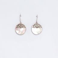 Shell & Silver Earrings - Classic Disc - MOP