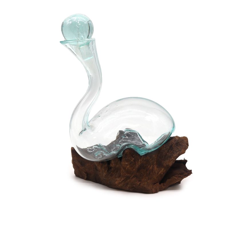Molten Glass on Wood - Wine Decanter