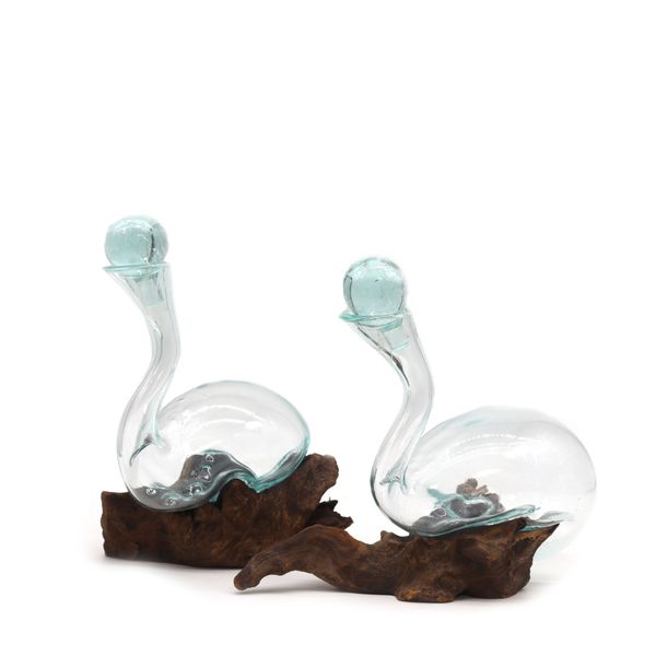 Molten Glass on Wood - Wine Decanter
