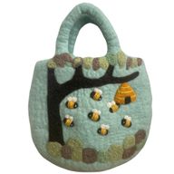 Tree and Beehive Felted Bag