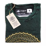 Nomad Sari Stonewashed Cotton T-Shirt – Mandala – Green – Small