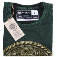 Nomad Sari Stonewashed Cotton T-Shirt – Chakra – Green – Large