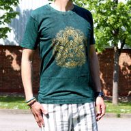 Nomad Sari Stonewashed Cotton T-Shirt – Hamsa – Green – Medium