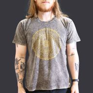 Nomad Sari Stonewashed Cotton T-Shirt – Mandala – Dark Grey – Large