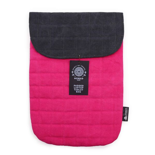 Laptop Padded Pouch - Shocking Pink - 14oz Stonewash