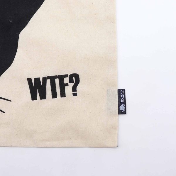 Iconic Basic Tote Bag - Black Cat - Natural 4oz