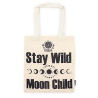 Iconic Basic Tote Bag - Stay Wild, Moon Child - Natural 4oz