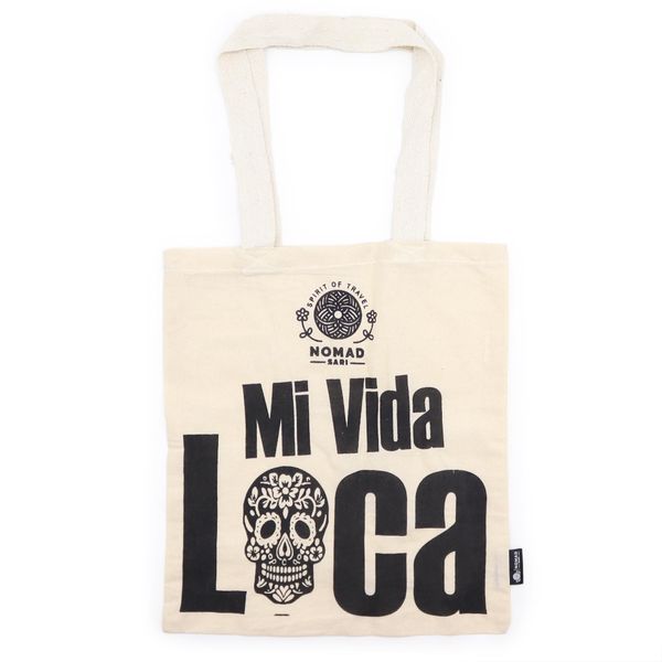 Iconic Basic Tote Bag - Mi Vida Loca - Natural 4oz