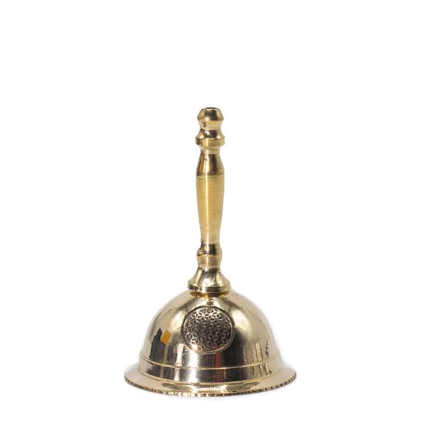 Small Altar Brass Bell - Flower of Life