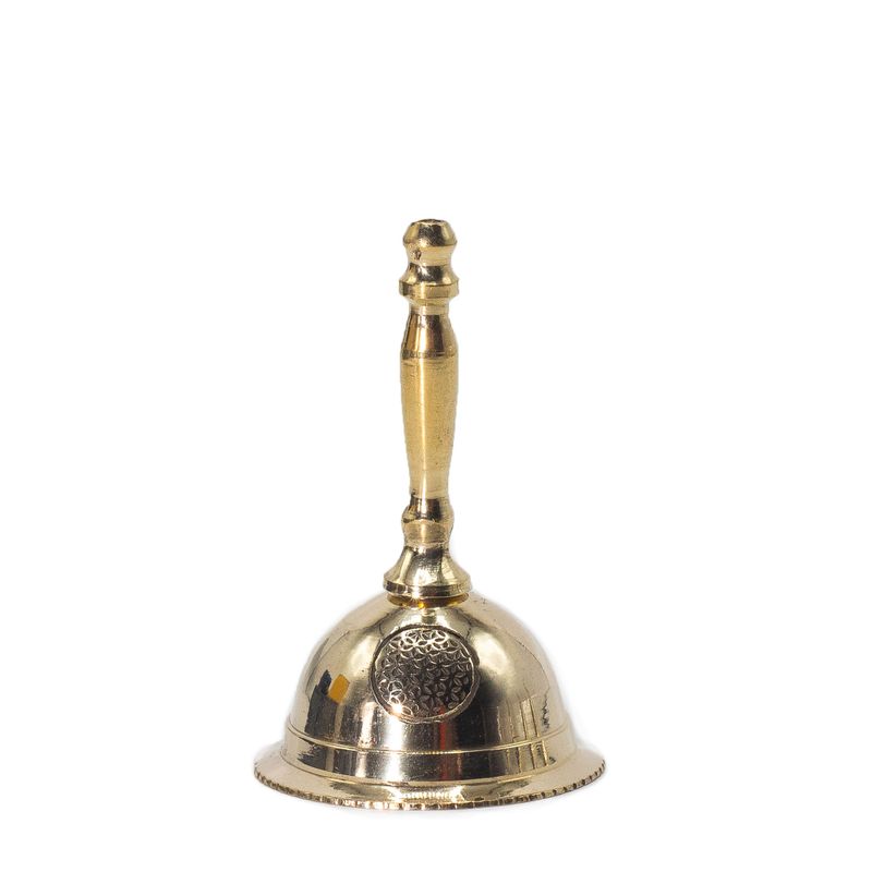 Small Altar Brass Bell - Flower of Life