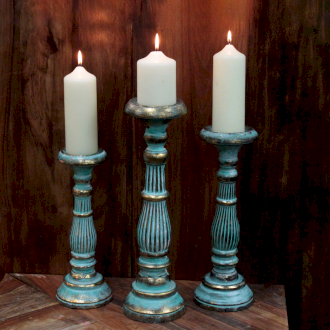 Mango Wood Candle Stands