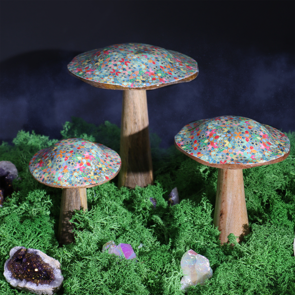 Wooden Mushroom Decorations