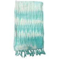 Boho Java Art Stole/Scarf - Teal Stripes & Motiff - 62x200cm