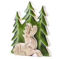 Lost in the Forrest - Stag in the Forrest 3D Wooden Decoration - 23x20cm