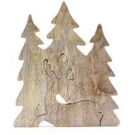 Lost in the Forrest - Stag in the Forrest 3D Wooden Decoration - 23x20cm