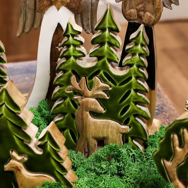 Lost in the Forrest - Stag in the Forrest 3D Wooden Decoration - 25x15cm