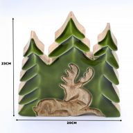 Lost in the Forrest - Stag in the Forrest 3D Wooden Decoration - 23x20cm