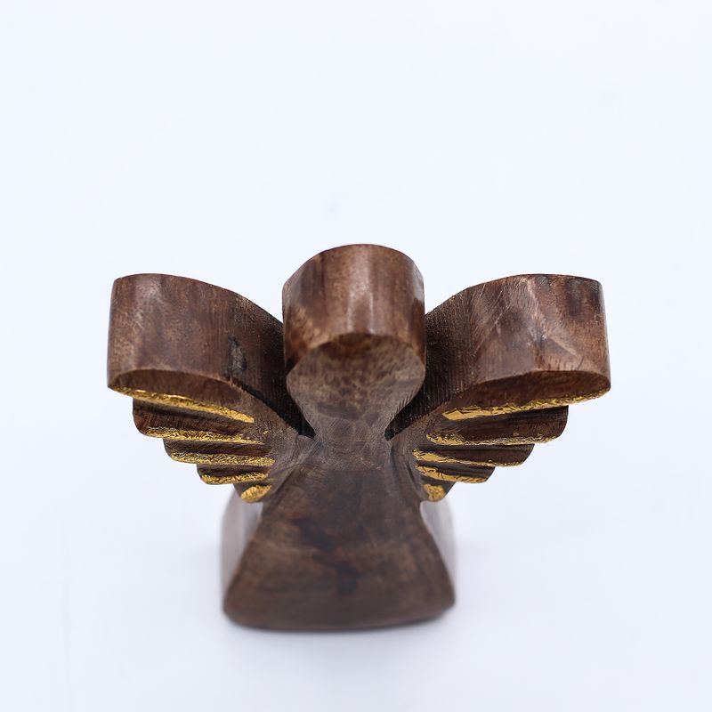 Small Mango Wood Angel - Gold Decor